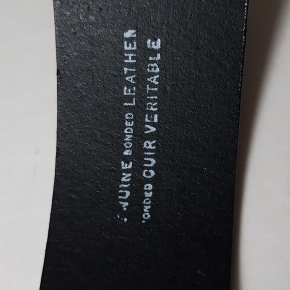 Black Genuine Bounded Leather Belt - Picture 4 of 5